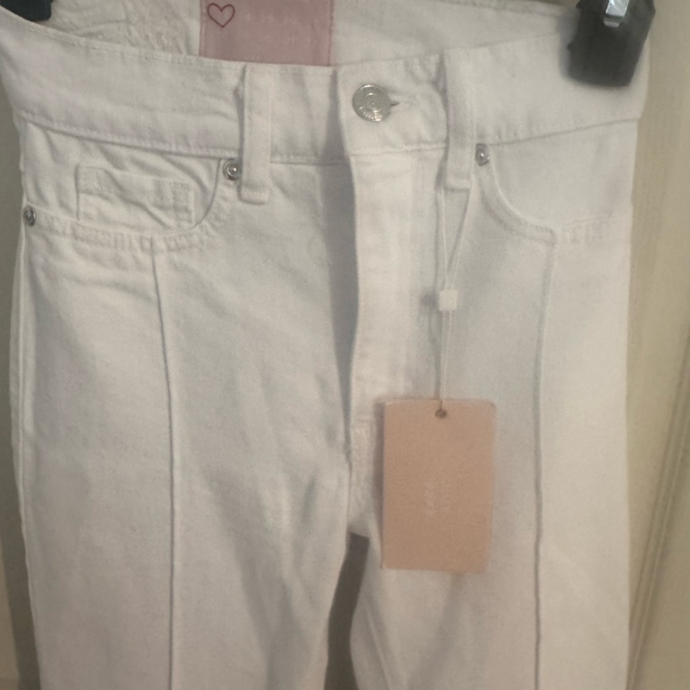 REVICE Women’s AVALON Cutout Detail Flare 70s Retro Jeans-White-Size 23 NWT - Picture 7 of 15